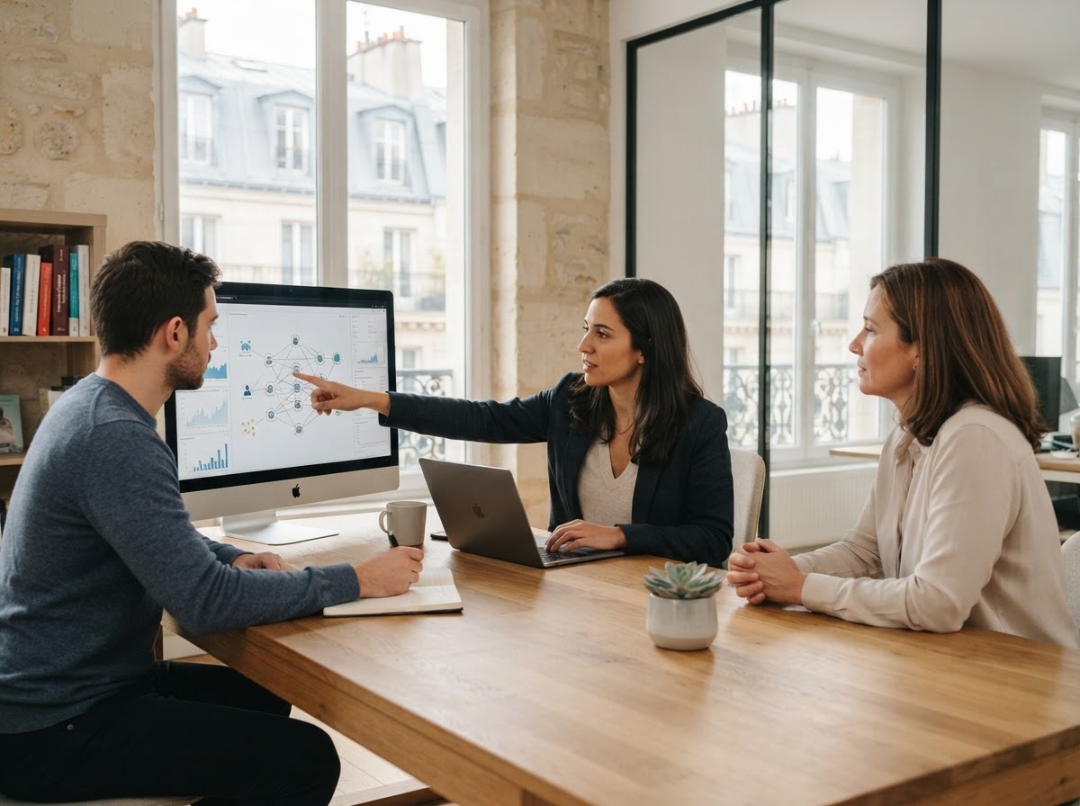 Crypto Capitoire team reviewing data analysis for family financial planning